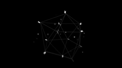 Animation-of-connections-with-currency-signs-and-data-processing-over-black-background