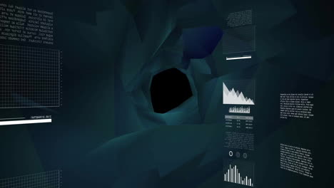 Animation-Der-Digitalen-Datenverarbeitung-über-Dem-Globus-Auf-Dunklem-Hintergrund
