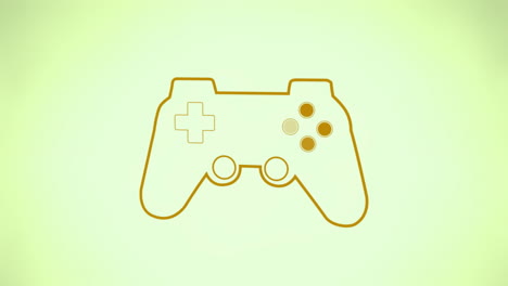 Animation-of-gamepad-hand-controller-flashing-on-pale-green-background