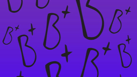 Animation-of-b-plus-text-over-purple-background