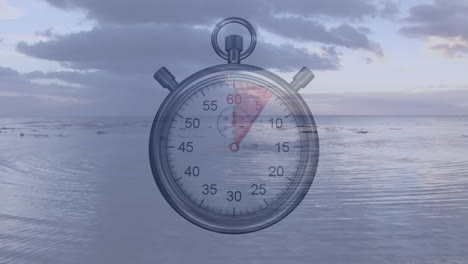 Animation-of-timer-moving-over-sea