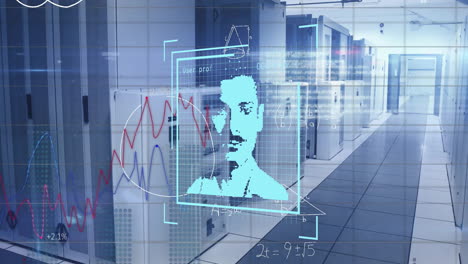 Animation-of-biometric-photo-and-digital-data-processing-over-computer-servers