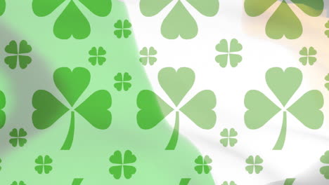 Animation-Von-Kleeblättern-über-Der-Irischen-Flagge
