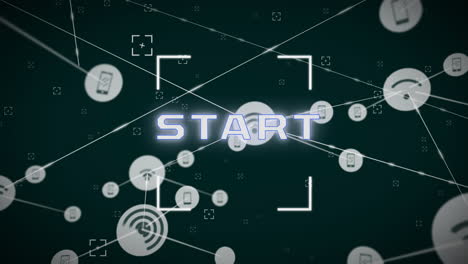 Animation-Des-Starttextes-über-Einem-Netzwerk-Von-Verbindungen-Mit-Symbolen
