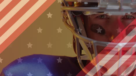 Animation-of-caucasian-american-football-player-and-flag-of-usa