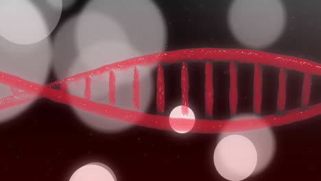 Animation-Von-Punkten-Und-Formen-über-Einem-DNA-Strang