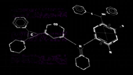 Animation-of-chemical-formula-on-black-background