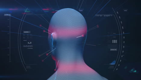 Animation-of-human-head-and-data-processing-over-dark-background