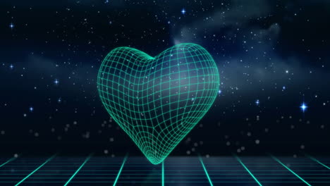 Animation-of-digital-heart-over-shapes-and-stars