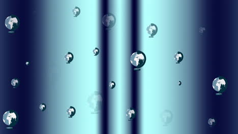 Animation-of-repeated-globes-appearing-and-disappearing-over-glowing-grey-background