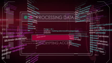 Animation-of-screen-with-data-processing-over-dark-background