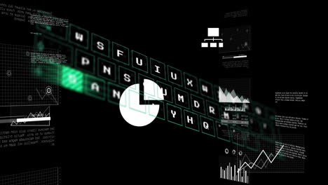 Animation-Der-Digitalen-Datenverarbeitung-Auf-Schwarzem-Hintergrund