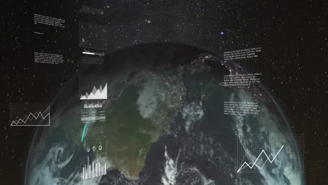 Animation-of-digital-data-processing-over-globe-on-dark-background