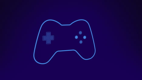 Animation-of-gamepad-handset-flashing-on-dark-blue-background