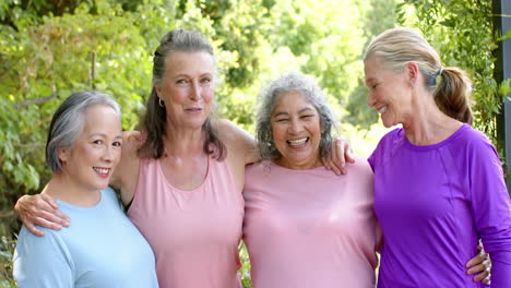 Senior-diverse-group-of-women-share-a-joyful-moment-outdoors