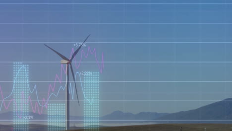 Animation-Der-Digitalen-Datenverarbeitung-über-Einer-Windturbine