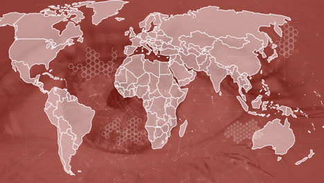 Animación-Del-Procesamiento-De-Datos-Digitales-Sobre-El-Fondo-Del-Mapa-Mundial