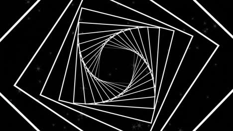 Animation-of-white-shapes-moving-on-black-background