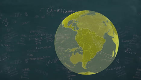 Animation-of-mathematical-equations-over-globe