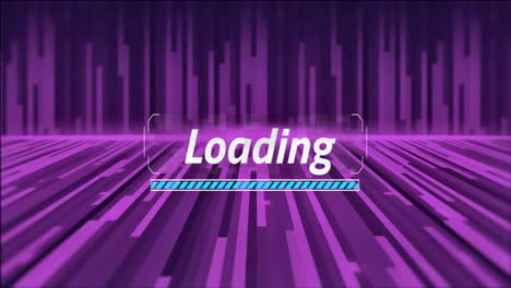 Animation-of-loading-text-and-data-processing-over-vibrant-background