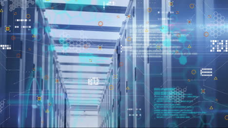 Animation-of-digital-data-processing-over-computer-servers