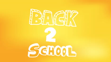 Animation-Des-Textes-„Zurück-Zur-Schule“-Auf-Gelbem-Hintergrund