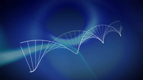 Animation-Eines-DNA-Strangs-über-Sich-Bewegenden-Formen