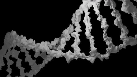 Animation-Eines-Sich-Bewegenden-Weißen-DNA-Strangs-Auf-Schwarzem-Hintergrund