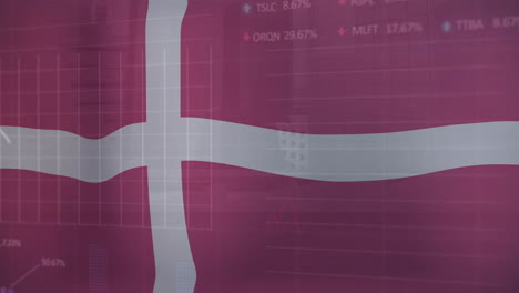 Animation-Der-Verarbeitung-Finanzieller-Daten-über-Der-Dänischen-Flagge