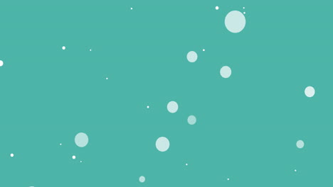 Animation-of-white-spots-falling-on-green-background