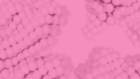 Animation-of-3d-balls-pulsating-on-pink-background