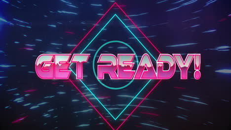 Animation-of-get-ready-text-over-neon-pattern-background