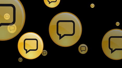 Animation-of-speech-bubble-icons-on-black-background