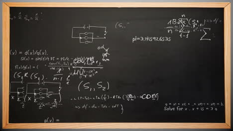 Animation-of-mathematical-equations-on-black-board