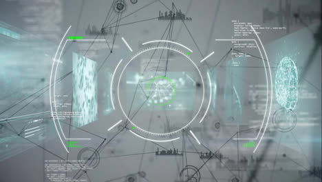 Animation-Des-Zielfernrohrscannens-Mit-Datenverarbeitung-Auf-Grauem-Hintergrund
