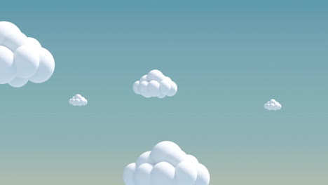 Animation-of-white-clouds-on-blue-background