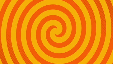 Animation-of-spinning-orange-and-yellow-circles-background