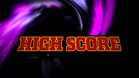 Animation-of-high-score-text-over-light-trails-on-black-background