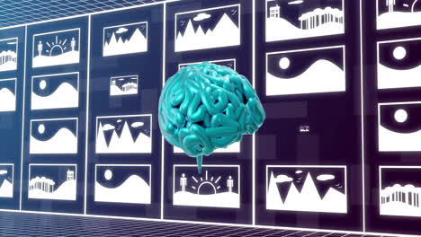 Animation-Des-KI-Gehirns-Und-Der-Datenverarbeitung-Auf-Dunklem-Hintergrund