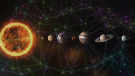 Animation-Eines-Verbindungsnetzwerks-über-Dem-Sonnensystem