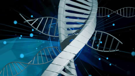 Animation-Von-DNA-Strängen-über-Punkten-Und-Vorhängeschloss