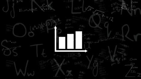 Animation-of-mathematical-equations-and-diagram-on-black-background