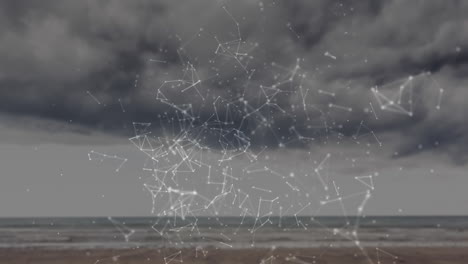 Animation-of-network-of-connections-over-seaside-landscape