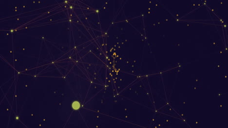 Animation-of-network-of-connections-with-spots-on-black-background