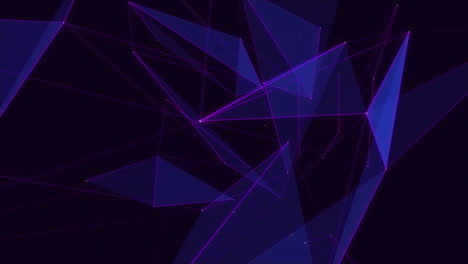 Animation-of-glowing-purple-mesh-of-network-of-connections-over-dark-background