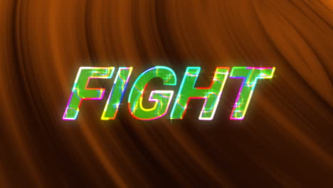 Animation-of-fight-text-over-light-trails-background