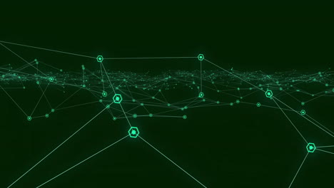 Animation-Eines-Netzwerks-Von-Verbindungen-Auf-Dunklem-Hintergrund