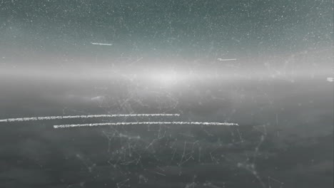 Animation-Der-Datenverarbeitung-Und-Des-Verbindungsnetzwerks-über-Wolken-Am-Himmel