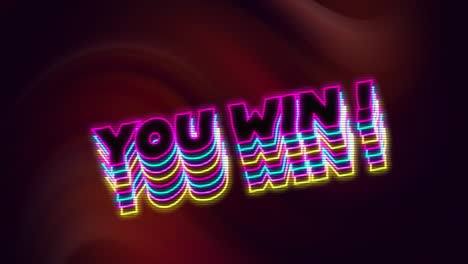 Animation-of-you-win-text-over-glowing-light-trails-on-black-background
