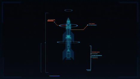 Animation-of-data-processing-over-rocket-blueprint